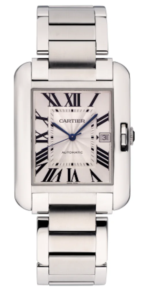 Cartier Tank Anglaise XL Silver Steel 37mm Automatic Watch 3507 W520394